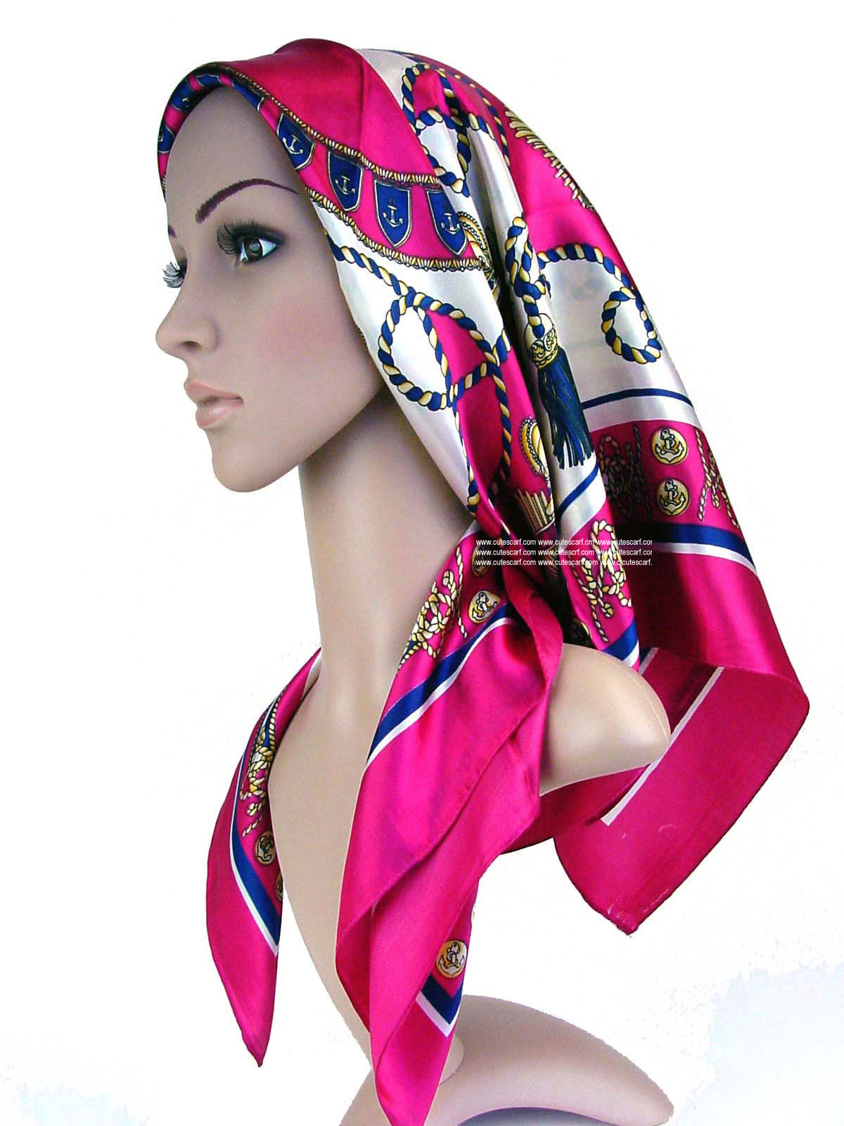 Women's Sunscreen Print Hijab Scarf Silk 100% Square Head Shawl Scarfs 35" 098